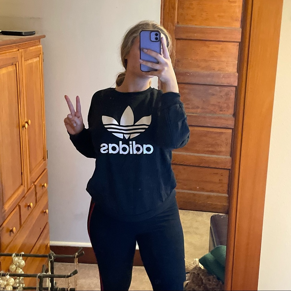 black adidas crewneck